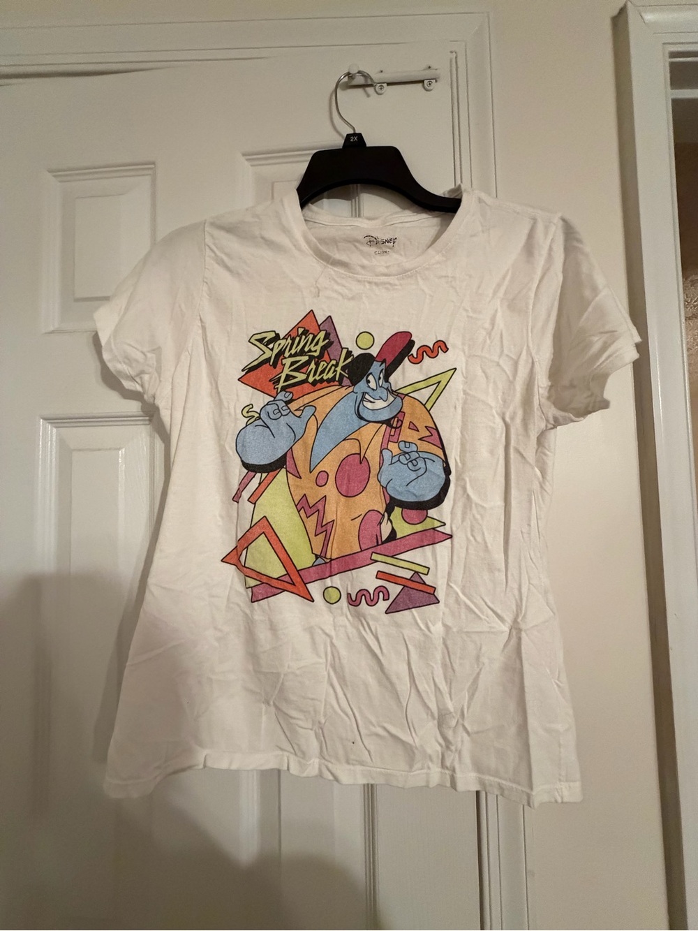 Disney White Genie Graphic Short Sleeve Tee